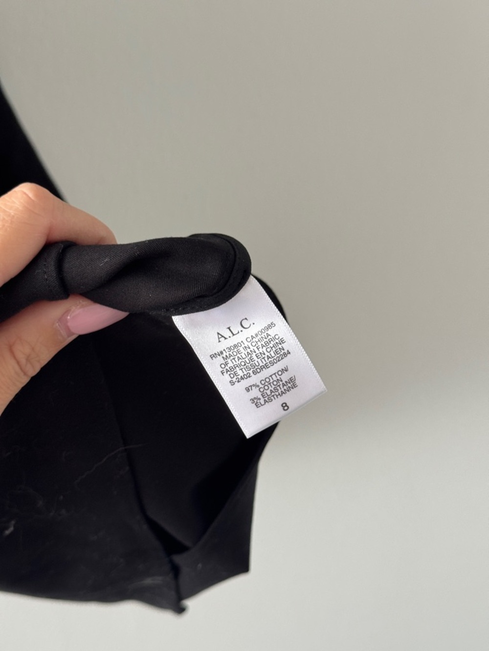 ALC Charlie Black Mini Dress 8 - Picture 7 of 7